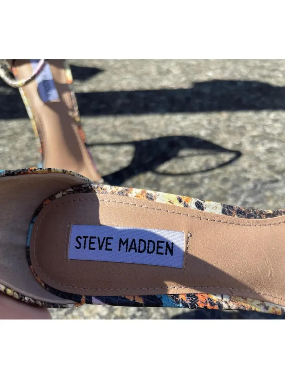 Steve Madden Soph Rainbow Snake Heels Pumps Open Toe Stiletto Ultra High Sz 6.5 - Picture 5 of 8
